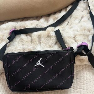 Jordan Black Crossbody Bag with Purple Details
